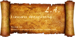 Luncanu Antonietta névjegykártya